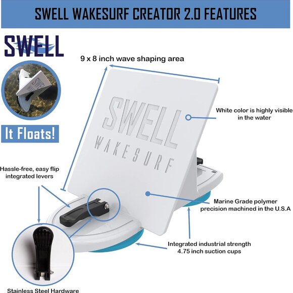 SWELL Wakesurf Creator 2.0 Surfing Wavesurf Shaper - Wave Generator - Floating - - Picture 3 of 9